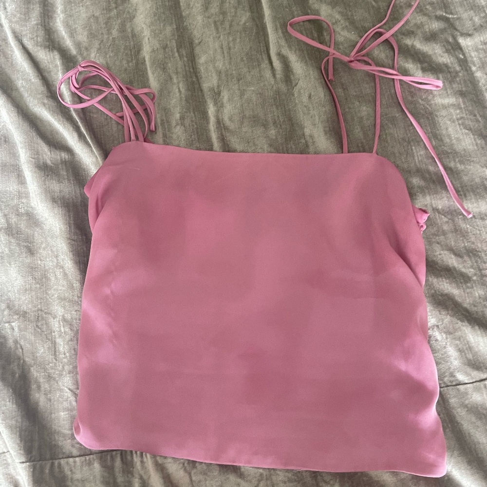 Urban Outfitters Slinky Pink Tie Top